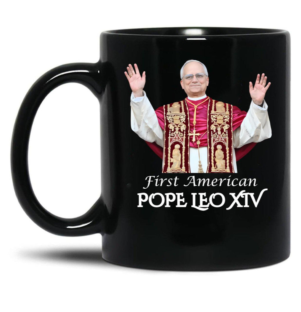 First American Pope Leo Xiv (1) Black Coffee Mug