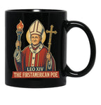First American Pope Leo Xiv Black Coffee Mug - Black