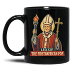 First American Pope Leo Xiv Black Coffee Mug