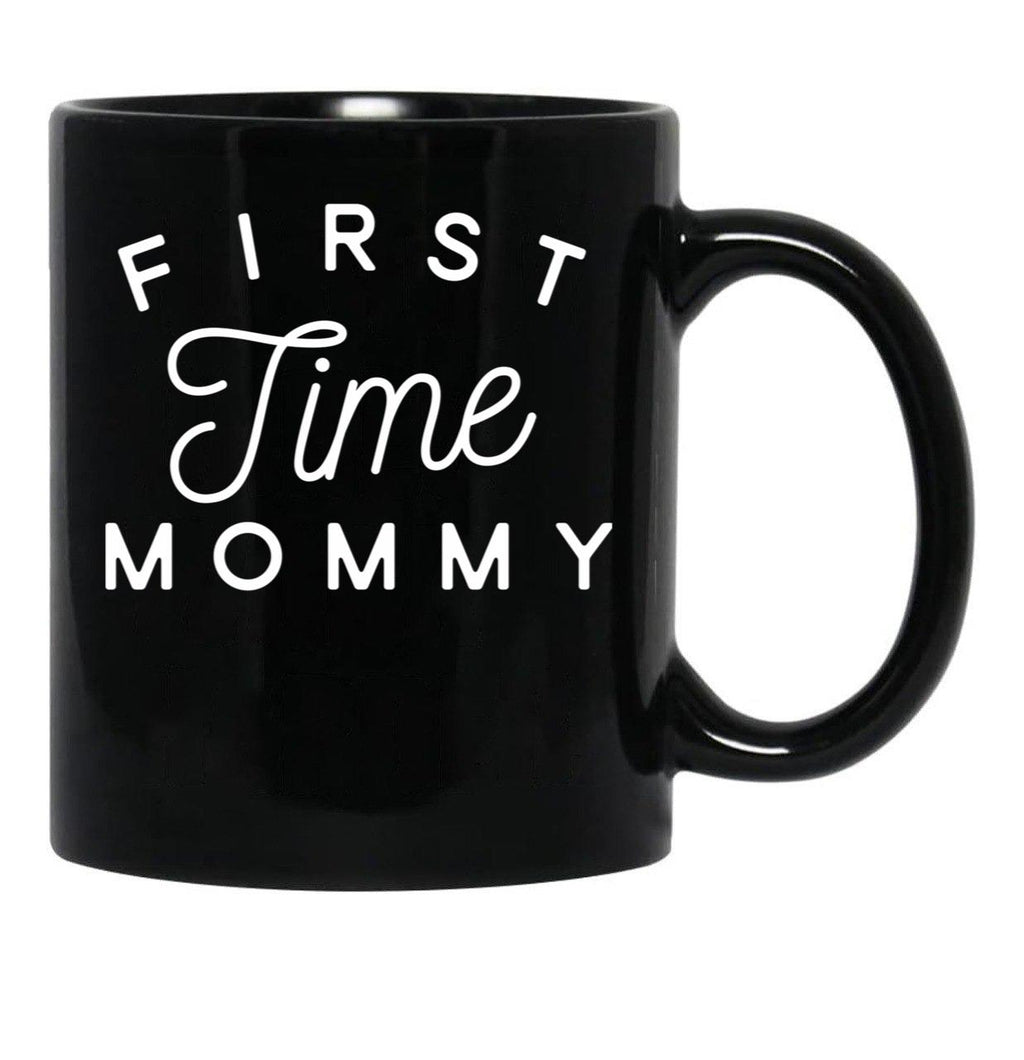 First Time Mommy (5) Black Coffee Mug, Gift Coffee Mug - Black