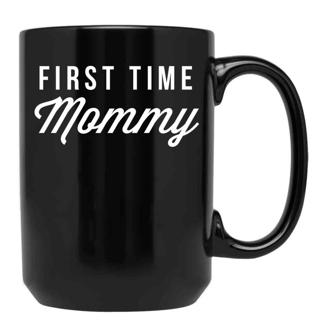 First Time Mommy (7) Black Coffee Mug, Gift Coffee Mug