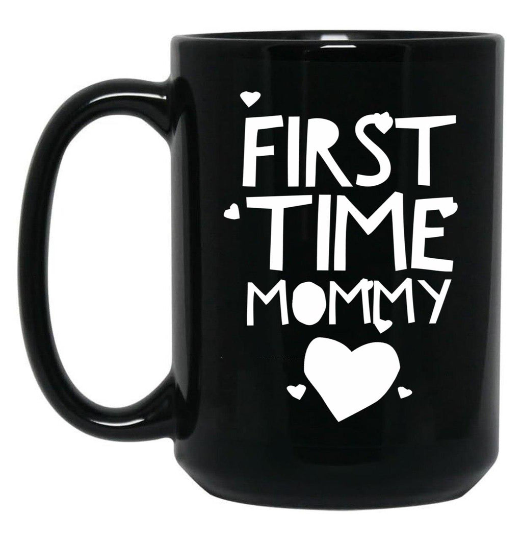 First Time Mommy (8) Black Coffee Mug, Gift Coffee Mug