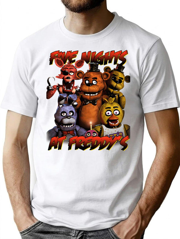 Five Nights At Freddy'S T-Shirt for Men & Women, T-Shirts Graphic Tee - White