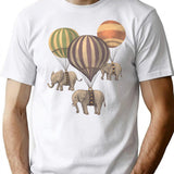 Flight Of The Elephants T-Shirt for Men & Women, T-Shirts Graphic Tee - White