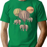 Flight Of The Elephants T-Shirt for Men & Women, T-Shirts Graphic Tee - Green