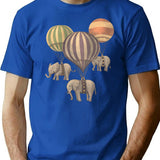 Flight Of The Elephants T-Shirt for Men & Women, T-Shirts Graphic Tee - Blue