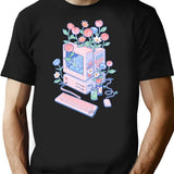 Flower Pc T-Shirt for Men & Women, T-Shirts Graphic Tee - Black