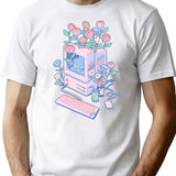 Flower Pc T-Shirt for Men & Women, T-Shirts Graphic Tee - White
