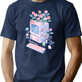 Flower Pc T-Shirt for Men & Women, T-Shirts Graphic Tee - Navy