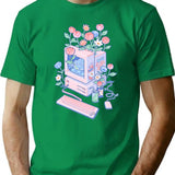 Flower Pc T-Shirt for Men & Women, T-Shirts Graphic Tee - Green
