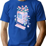 Flower Pc T-Shirt for Men & Women, T-Shirts Graphic Tee - Blue