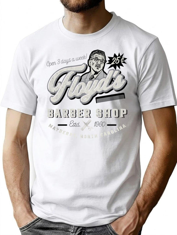 Floyd'S Barber Shop Estd. 1960 Premium Heavyweight Cotton T-Shirt - White