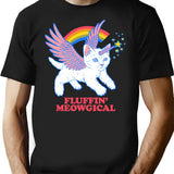 Fluffin' Meowgical T-Shirt for Men & Women, T-Shirts Graphic Tee - Black