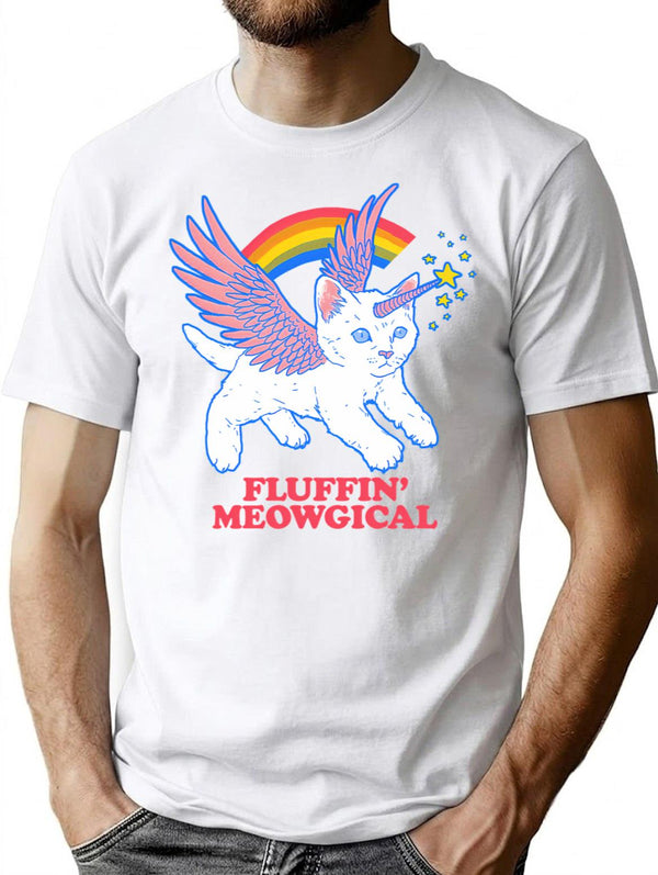 Fluffin' Meowgical T-Shirt for Men & Women, T-Shirts Graphic Tee - White