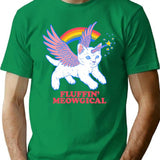 Fluffin' Meowgical T-Shirt for Men & Women, T-Shirts Graphic Tee - Green