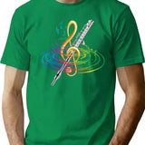 Flutist Vintage Flute T-Shirt for Men & Women, T-Shirts Graphic Tee - Green