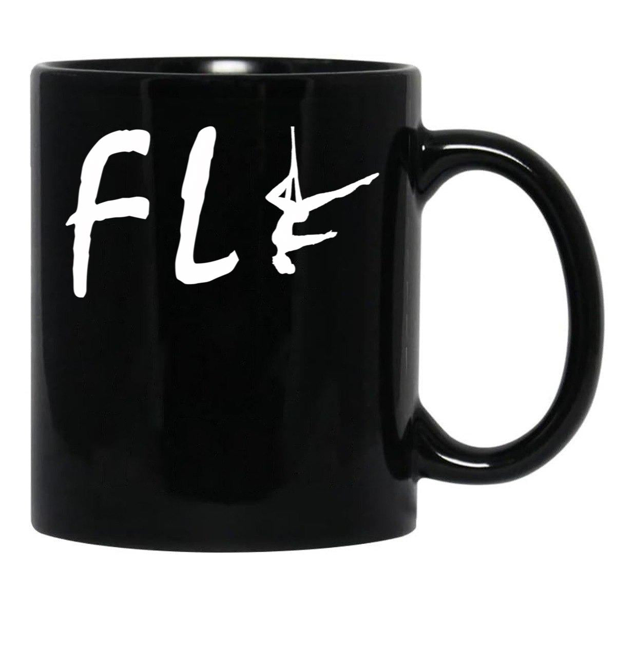 Fly Aerialist Aerial Silk Girl Aerial Silks Aerial Silks Circus Funny Lyra Black Coffee Mug, Gift Coffee Mug - Black