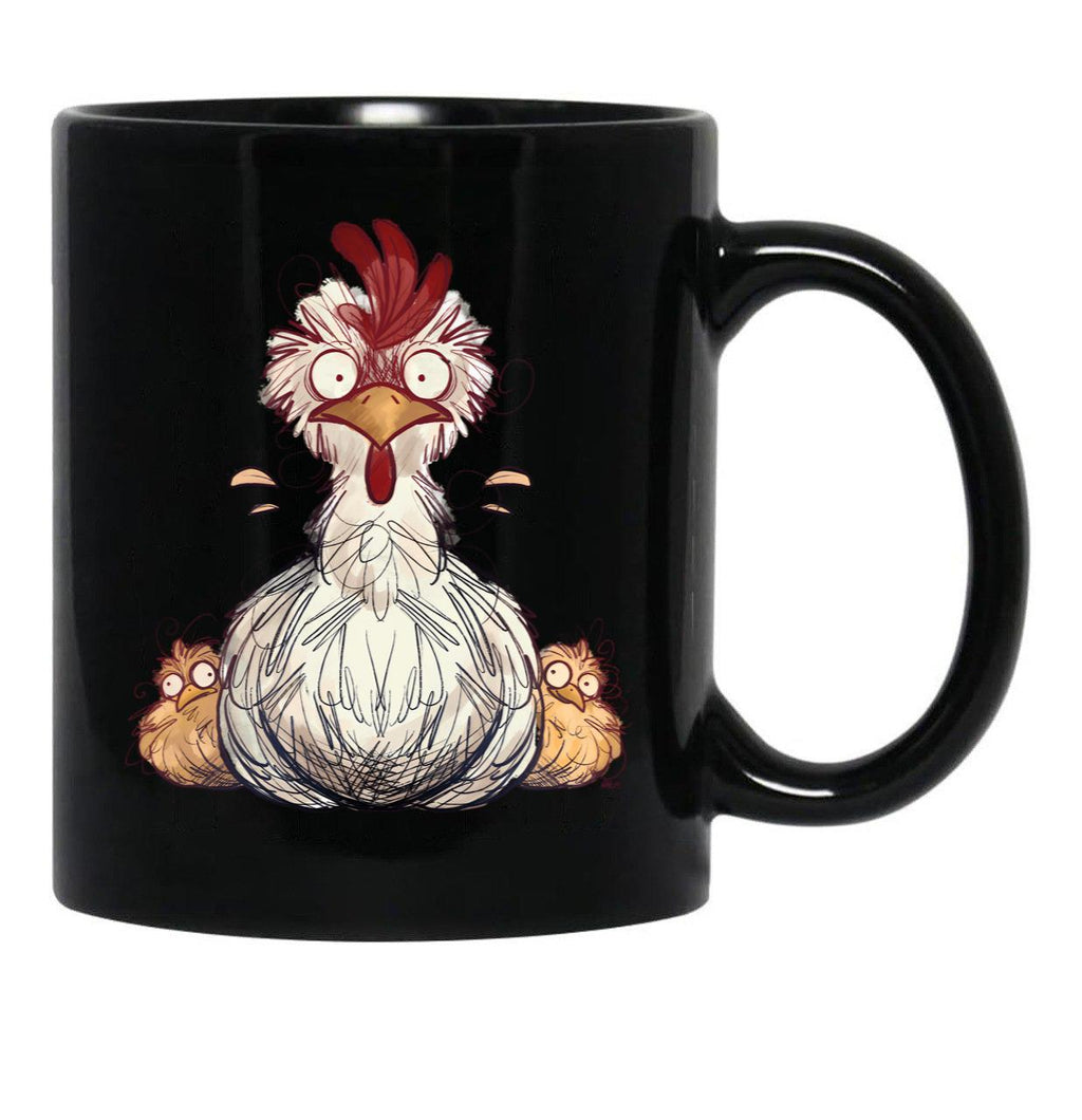 Frazzled Chickens Black Coffee Mug, Gift Coffee Mug - Black