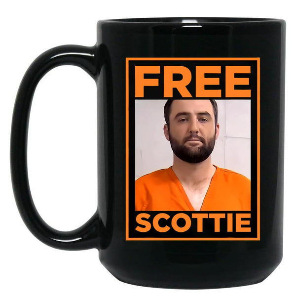 Free Scottie Mug Shot Funny Humour Black Coffee Mug, Gift Coffee Mug - Black