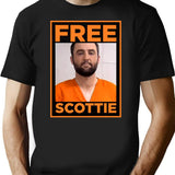 Free Scottie Mug Shot Funny Humour Premium Heavyweight Cotton T-Shirt - Black
