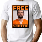 Free Scottie Mug Shot Funny Humour Premium Heavyweight Cotton T-Shirt - White