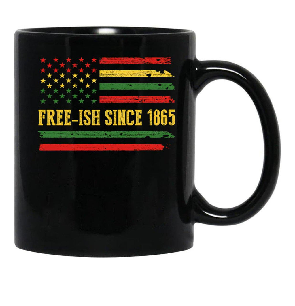 Freeish Since 1865 Juneteenth Black History Flag African Black Coffee Mug - Black