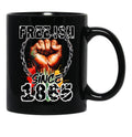 Freeish Since 1865 - Juneteenth Celebration Mug Black Coffee Mug - Black