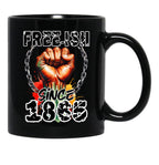Freeish Since 1865 - Juneteenth Celebration Mug Black Coffee Mug - Black