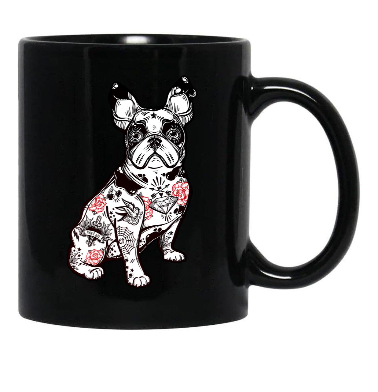 French Bulldog - Bad To The Bone Black Coffee Mug, Gift Coffee Mug - Black