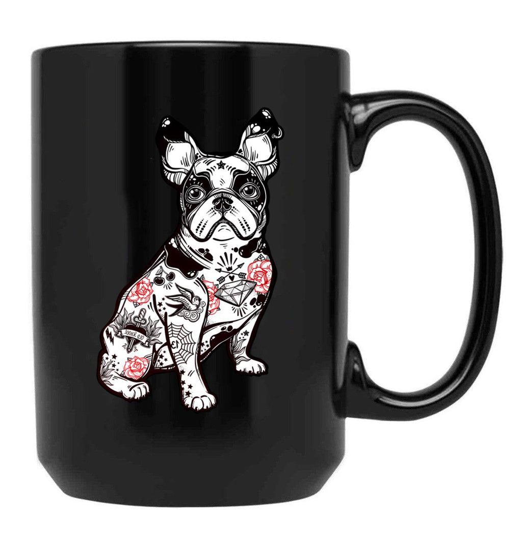 French Bulldog - Bad To The Bone Black Coffee Mug, Gift Coffee Mug