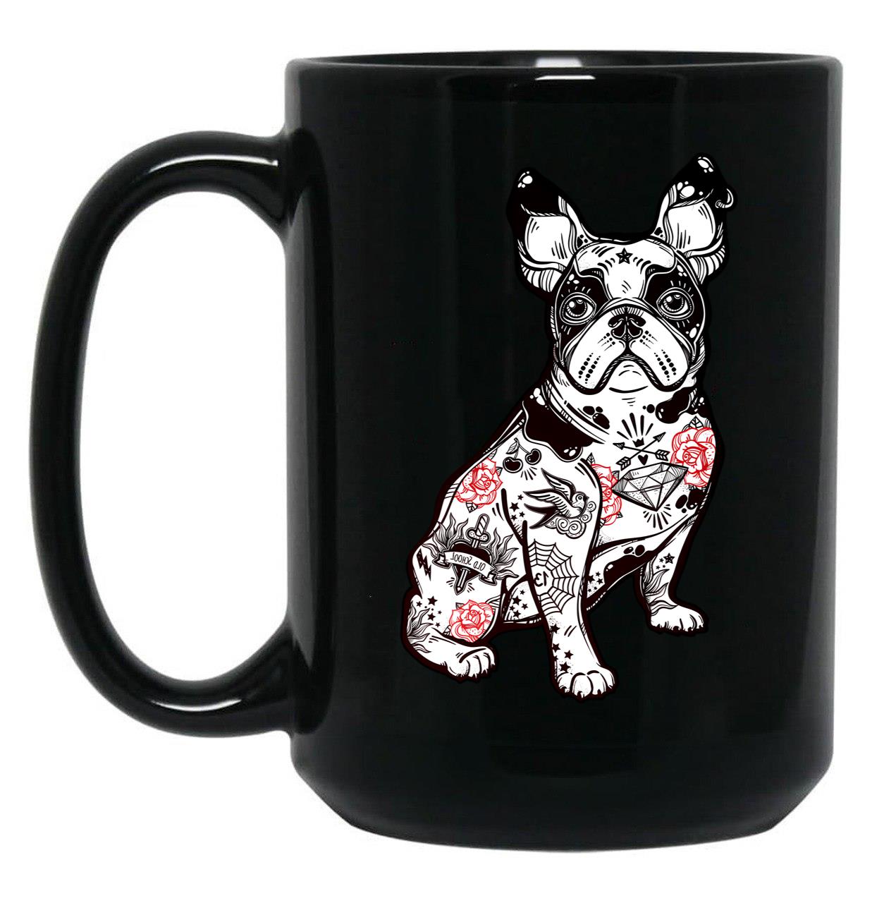 French Bulldog - Bad To The Bone Black Coffee Mug, Gift Coffee Mug