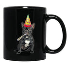 French Bulldog Birthday Black Coffee Mug, Gift Coffee Mug - Black