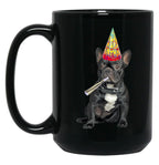 French Bulldog Birthday Black Coffee Mug, Gift Coffee Mug