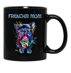 French Bulldog - French Mom Black Coffee Mug, Gift Coffee Mug - Black