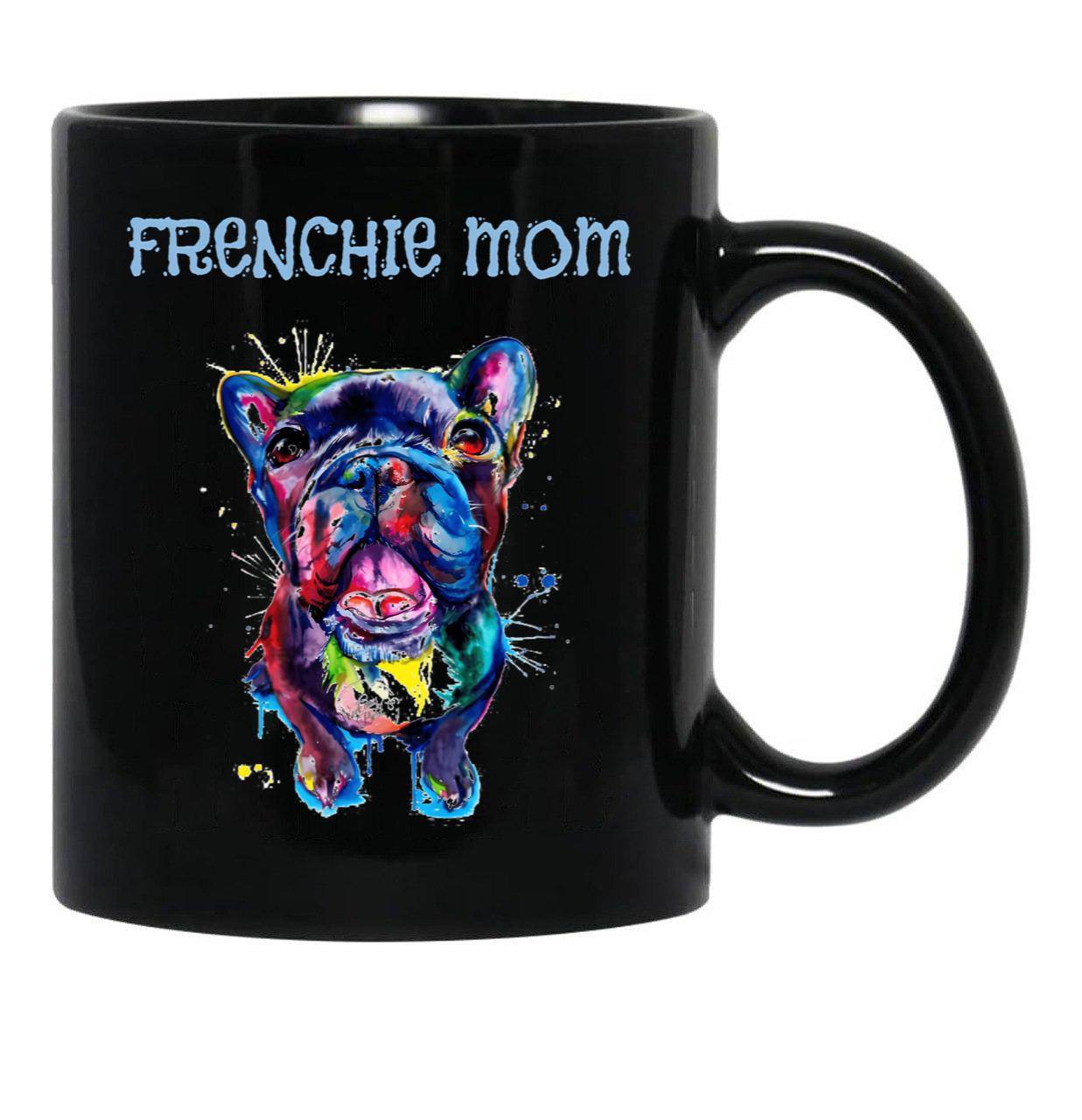 French Bulldog - French Mom Black Coffee Mug, Gift Coffee Mug - Black