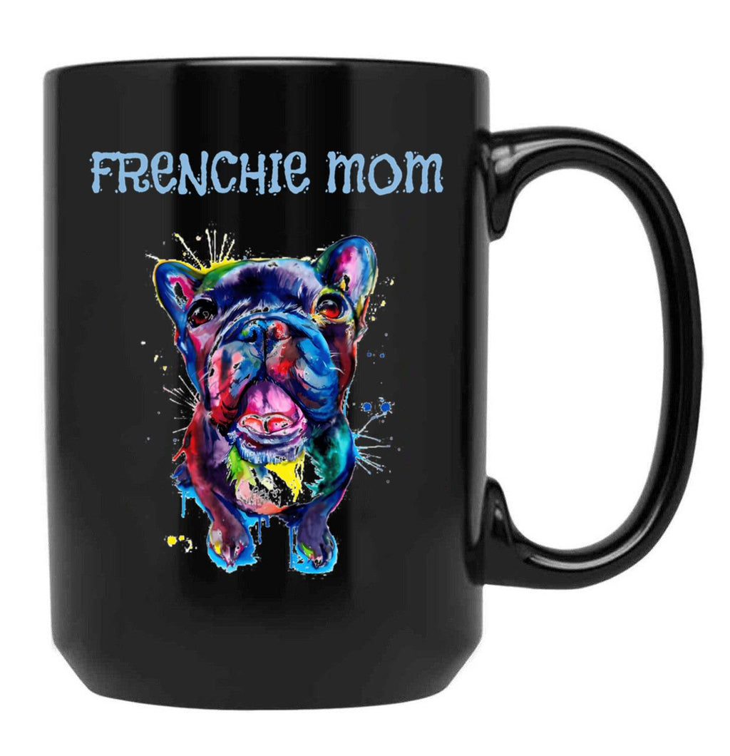 French Bulldog - French Mom Black Coffee Mug, Gift Coffee Mug