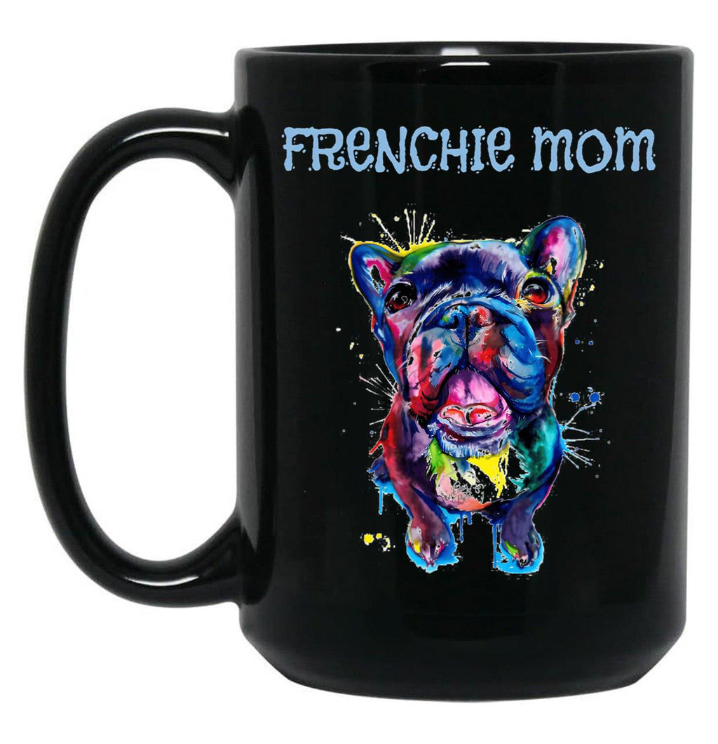 French Bulldog - French Mom Black Coffee Mug, Gift Coffee Mug