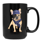 French Bulldog Hipster Black Coffee Mug, Gift Coffee Mug