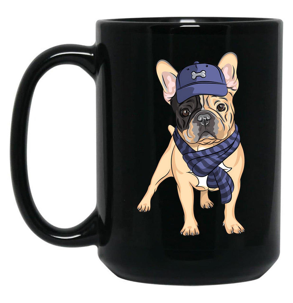 French Bulldog Hipster Black Coffee Mug, Gift Coffee Mug