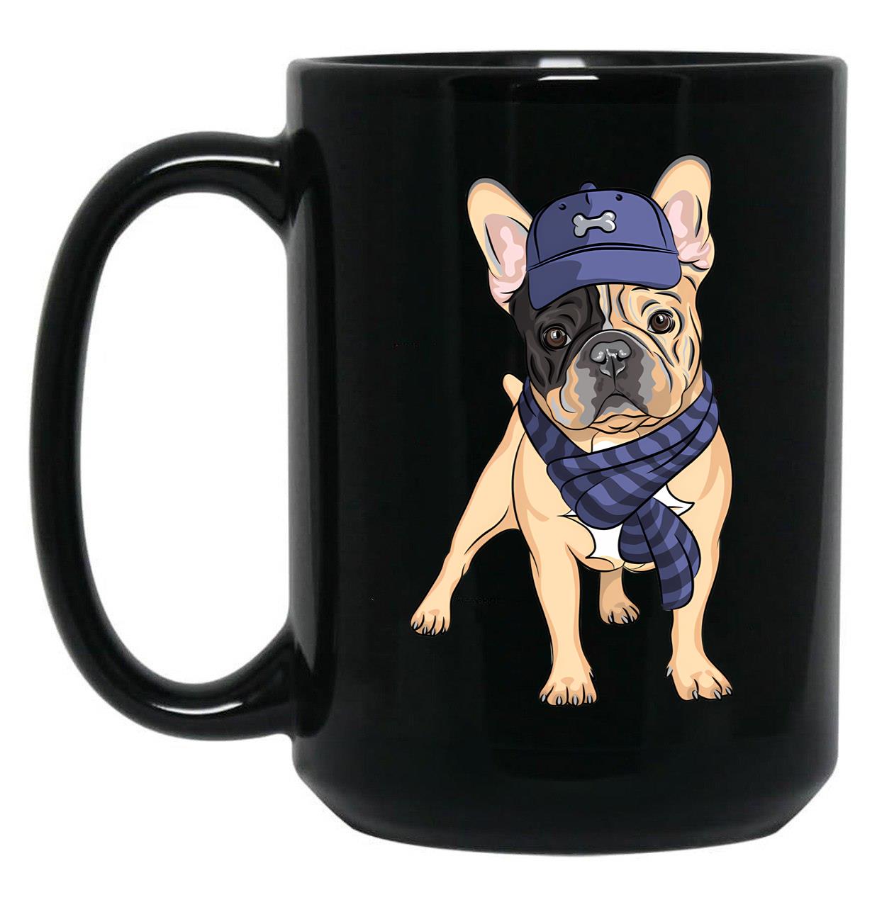 French Bulldog Hipster Black Coffee Mug, Gift Coffee Mug