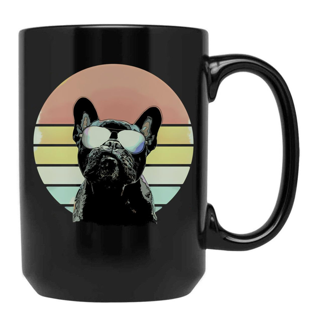 French Bulldog Lovers 80S Style Vintage Black Coffee Mug, Gift Coffee Mug
