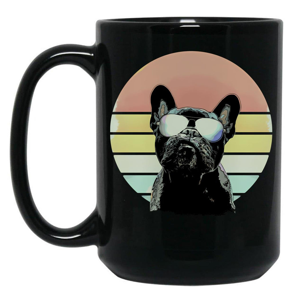 French Bulldog Lovers 80S Style Vintage Black Coffee Mug, Gift Coffee Mug