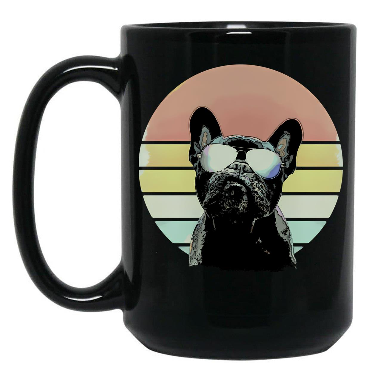 French Bulldog Lovers 80S Style Vintage Black Coffee Mug, Gift Coffee Mug