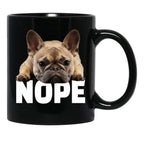 French Bulldog Nope Black Coffee Mug, Gift Coffee Mug - Black