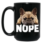 French Bulldog Nope Black Coffee Mug, Gift Coffee Mug