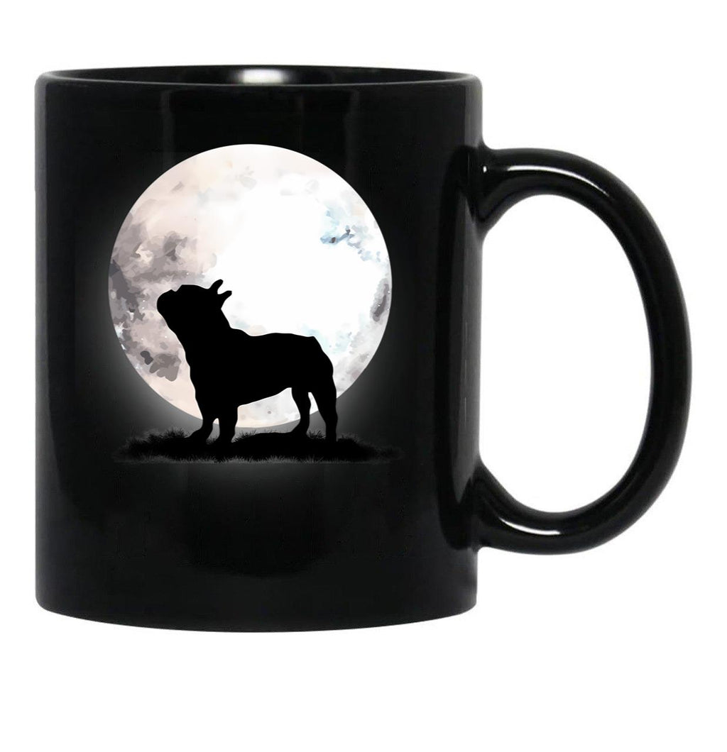 French Bulldog On The Moon Black Coffee Mug, Gift Coffee Mug - Black