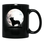 French Bulldog On The Moon Black Coffee Mug, Gift Coffee Mug - Black