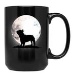 French Bulldog On The Moon Black Coffee Mug, Gift Coffee Mug