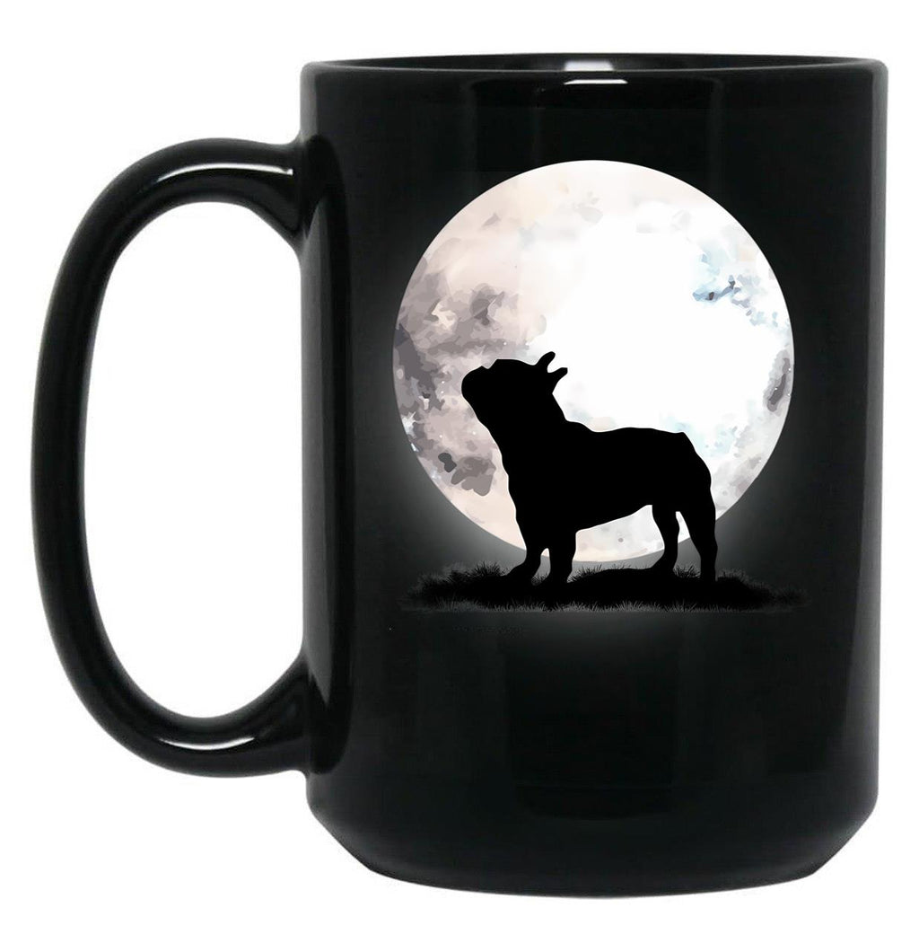 French Bulldog On The Moon Black Coffee Mug, Gift Coffee Mug