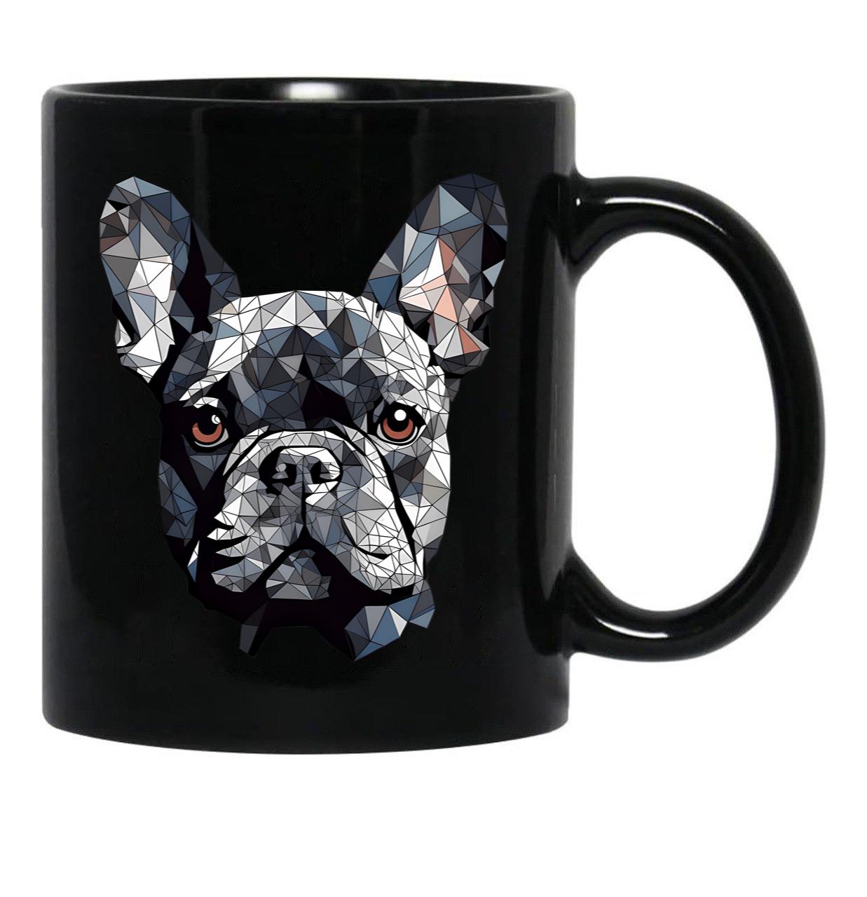 French Bulldog (Minimalist Design) Black Coffee Mug, Gift Coffee Mug - Black